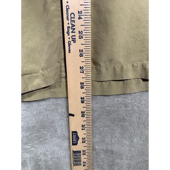 A[X]IST Shirt Men's Large Tan 100% Silk Button-Up Short Sleeve Washable - Picture 10 of 11